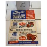 1956 Mall Colour Chainsaw Poster