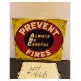 Imperial Tobacco Prevent Fires Tin Sign