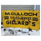 McCulloch Sales & Service Gillards Steel Sign