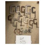 (19) Assorted Sized 'C' Clamps