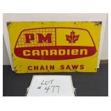 PM Canadien Chainsaws Tin Sign