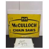 McCulloch Chainsaws Steel Sign