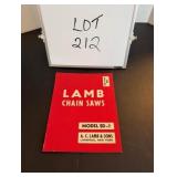 Lamb Chainsaws Model SD-7 Parts List