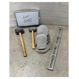 (2) Rubber Hammers, Level, Knee Pads