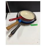 (3) Cast Iron Pans