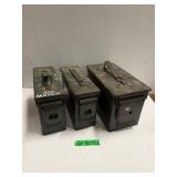(3) Metal Ammunition Boxes
