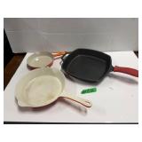 (3) Cast Iron Pans
