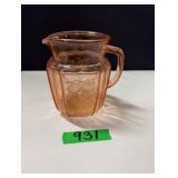 Pink Depression Pitcher - ' Mayfair Open Rose'