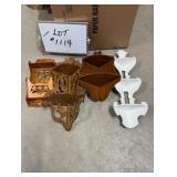 (3) Corner Shelves (1) Wall Shelf