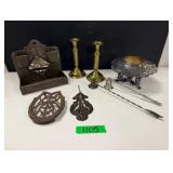 Tin Match Holder, Snufers, Trivet, Bill Holder