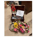 Misc. Lot - Floral Decor & Chest