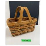 Woven Wooden Basket With Swing Handles
