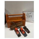 (3) Hand Planes (1) Molding Plane & Caddy