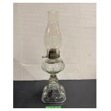 Pressed Glass Oil Lamp - Dew Drop Petal