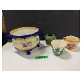 Jardinier (Cracked) & (3) Planters