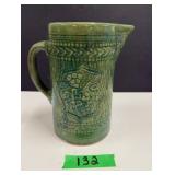 Vintage McCoy Green Grape Leaf Stoneware Pitcher
