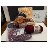 Sewing Basket, Scarves, Unused Bags