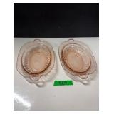(2) Pink Depression Bowls - 'Mayfair Open Rose'