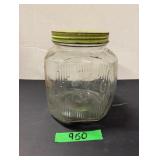 Ribbed Glass Square Jar