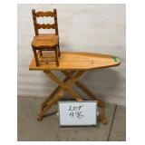 Child's Wooden Ironing Board & Small Chair