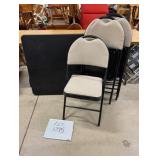 Bridge Table & (4) Fold Up Chairs