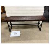 Steel Frame Wood Top Bench