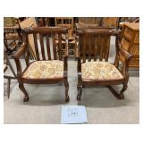 Rocking Chair & Side Chair With Claw Foot Legs