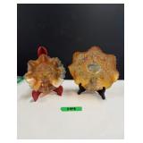 (2) Marigold Carnival Glass Bowls