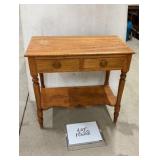 2 Drawer Scalloped Lower Shelf Table