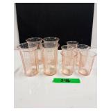 (8) Pink Depression Glasses-'American Sweetheart'