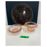 (3) Pink Depression Lot