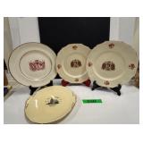 (3) Royalty Plates (1) Iroquois Church Plate