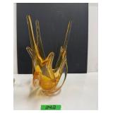 Unsigned Chalet Art Glass Vase