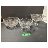 (3) Glassware Bowls