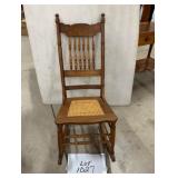 Press Back Cane Bottom Rockign Chair