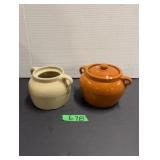(2) Medalta Pottery Bean Pots