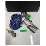Kitchen Lot-Trivet, Scoops, Measuring Cups&Spoons