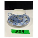 Shelley Cup & Saucer - ' Blue Daisy Chintz'