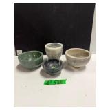 (3) Marble Bowls (1) Mortar Pestle