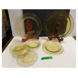 Amber Depression Glass Lot