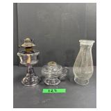 Oil Lamp, Finger Lamp & Shade