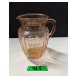 Pink Depression Pitcher -'Mayfair Open Rose'