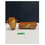 (2) Roseville 'Freesia' Pottery