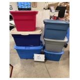 (6) Used Storage Bins