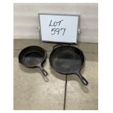 (2) Cast Iron ' Lodge' Pans