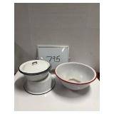 (3) Enamel Ware Bowls