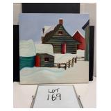 Oil On Canvas Painting - 'The Log House'