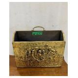 Hammered Brass Magazine Rack