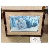 Framed Robert Bateman Print - 'Dozing Lynx'