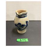 Blue Salt Glazed Pottery Pitcher
